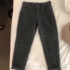 Black Corduroy Mom Jeans